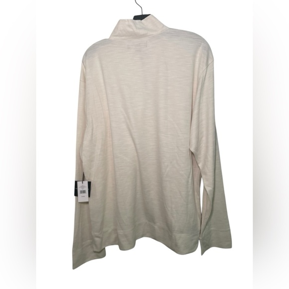 Saks Fifth Avenue New NWT Men’s Long Sleeve Modal Blend Ecru Quarter Zip XXL - Picture 3 of 6